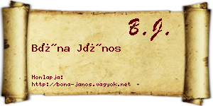 Bóna János névjegykártya